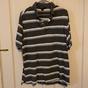 Gray and white stripe collar shirt by Cremieux